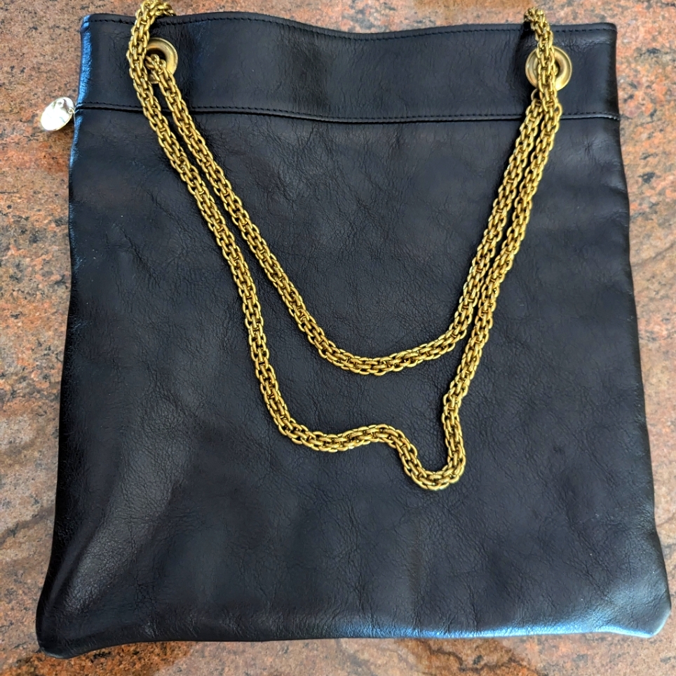 Claire V Delpine Bag W/Chain Strap. Black